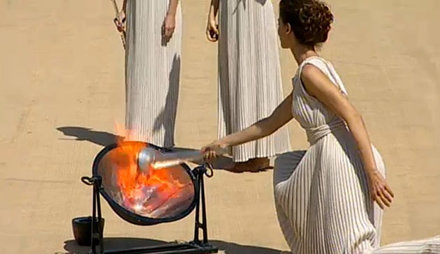 the concept of the lighting of the olympic flame comes from