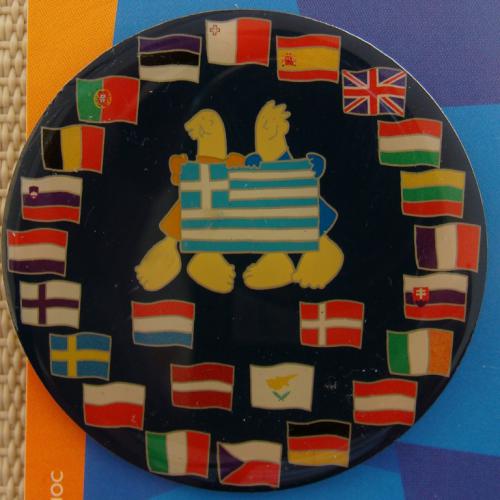 EU Flags With Mascots Pins