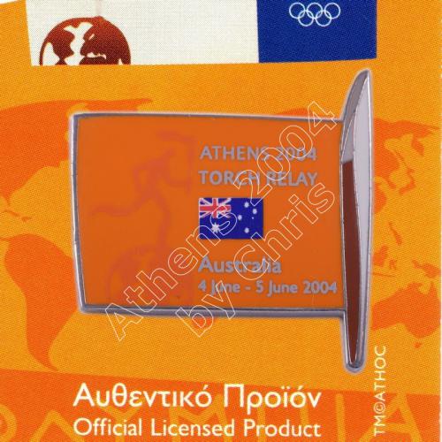 #04-169-002 Torch Relay International Route With Greek Flag Australia 2004 olympic pin