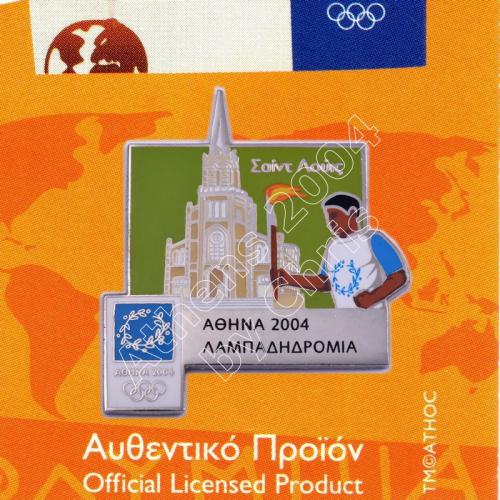 #04-171-002 Torch Relay International Route City Saint Louis Athens 2004 olympic pin