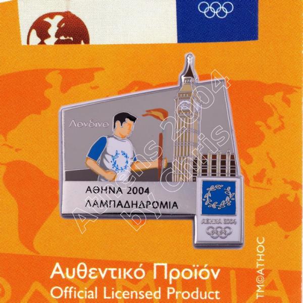 #04-171-018 Torch Relay International Route City London Athens 2004 olympic pin