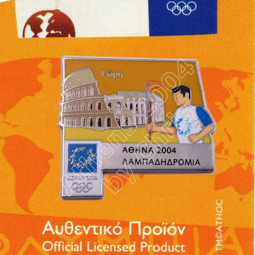 #04-171-021 Torch Relay International Route City Rome Athens 2004 olympic pin