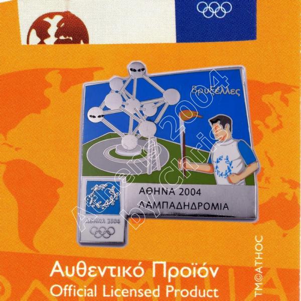 #04-171-025 Torch Relay International Route City Brussels Athens 2004 olympic pin