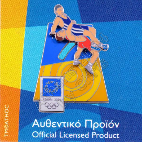 03-051-002 Wrestling moving sport Athens 2004 olympic games pin 1