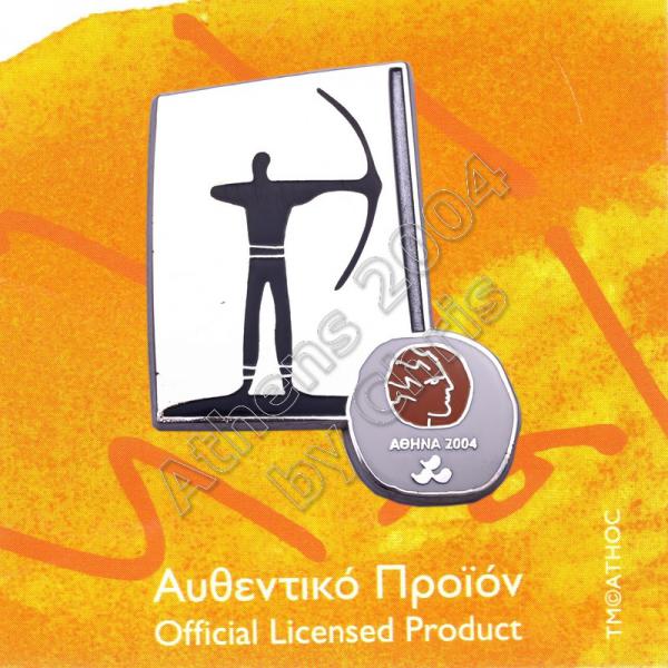 #04-116-020 Archery Paralympic Sport Pictogram Pin Athens 2004