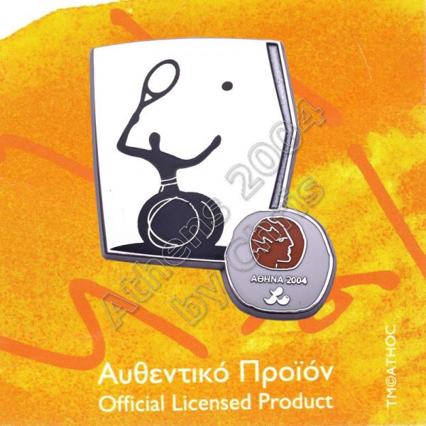 #04-116-038 Wheelchair Tennis Paralympic Sport Pictogram Pin Athens 2