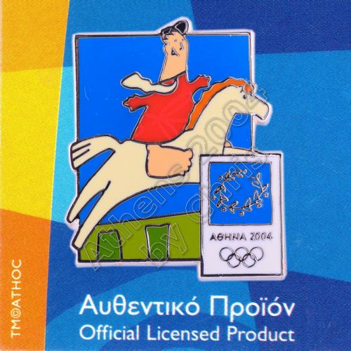 03-004-001 Equestrian sport with mascot Athens 2004 olympic pin