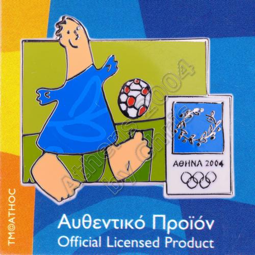 03-004-006 Football sport with mascot Athens 2004 olympic pin