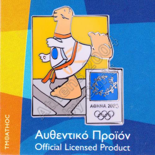 03-004-009 Taekwondo sport with mascot Athens 2004 olympic pin