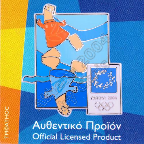 03-004-030 Synchronized Swimming sport with mascot Athens 2004 olympic pin