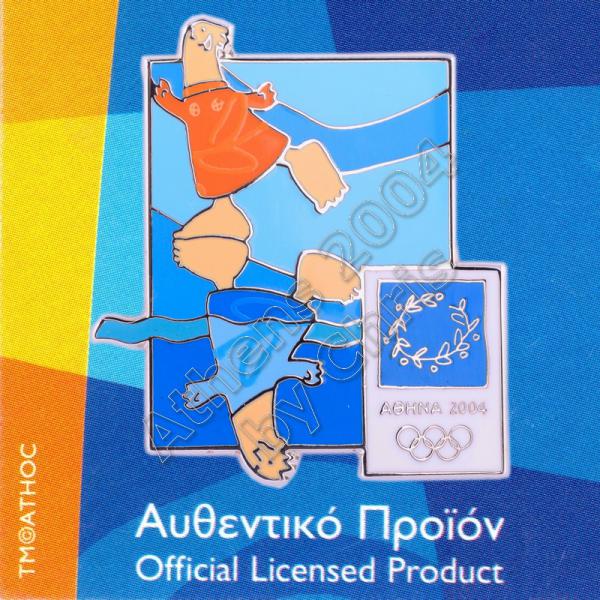 03-004-030 Synchronized Swimming sport with mascot Athens 2004 olympic pin