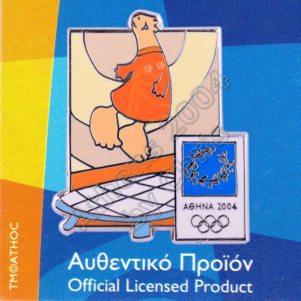 03-004-031 Trampoline sport with mascot Athens 2004 olympic pin