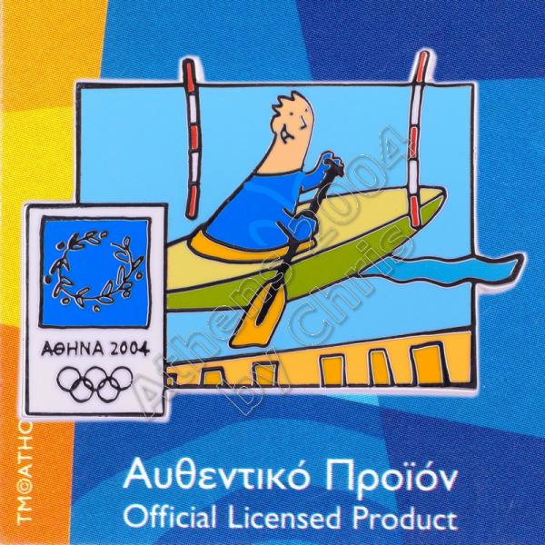 03-004-033 Canoe Kayak Slalom sport with mascot Athens 2004 olympic pin