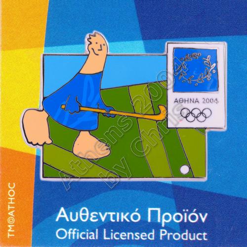 03-004-034 Hockey sport with mascot Athens 2004 olympic pin