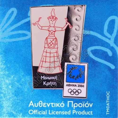 03-009-002 Snake Goddess Minoan Crete Athens 2004 Olympic Pin