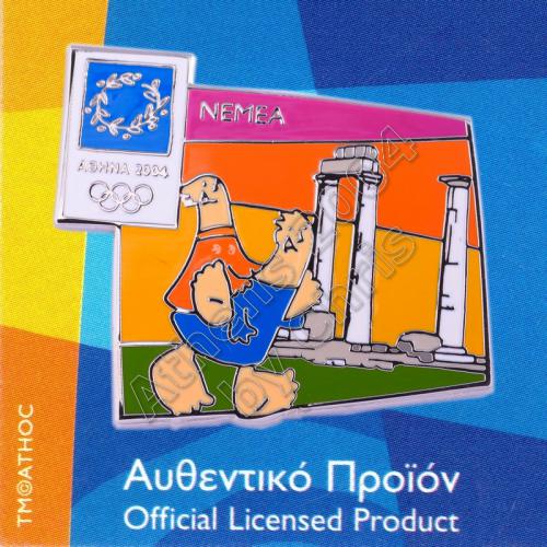 03-059-003 Nemea Temple of Zeus Athens 2004 Olympic Mascot Pin