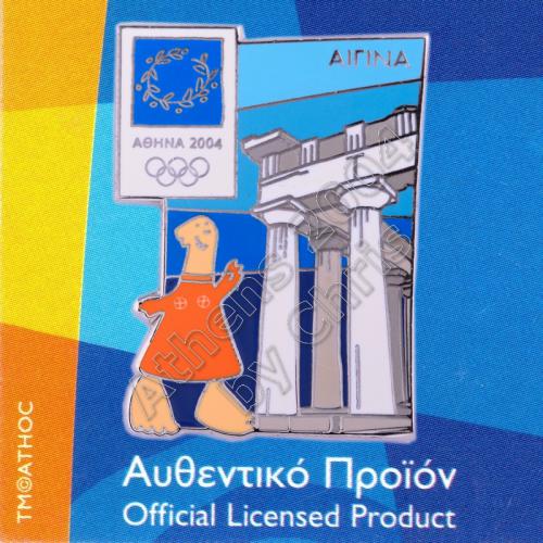 03-059-009 Aegina Temple Aphaia Athens 2004 Olympic Mascot Pin