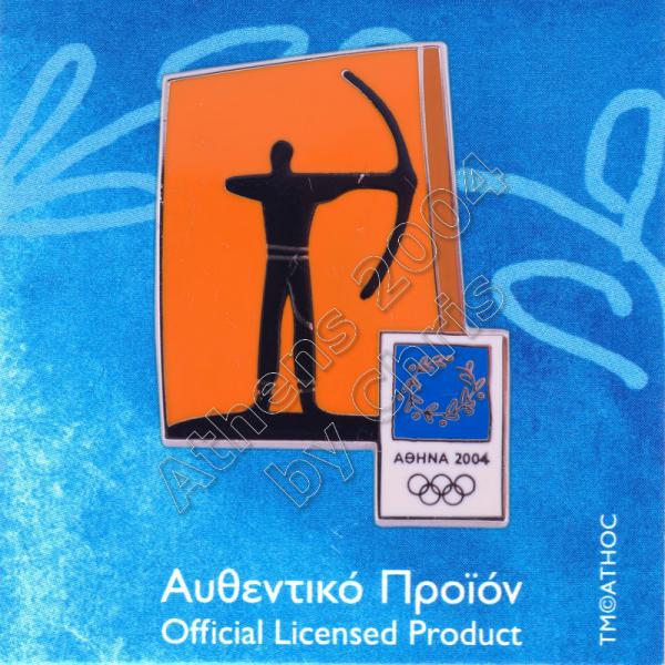 03-074-001 Archery sport Athens 2004 olympic pictogram pin