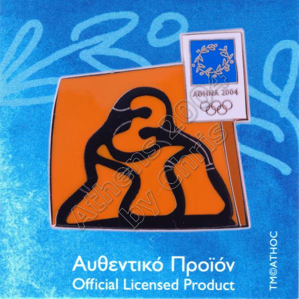03-074-035 Wrestling sport Athens 2004 olympic pictogram pin