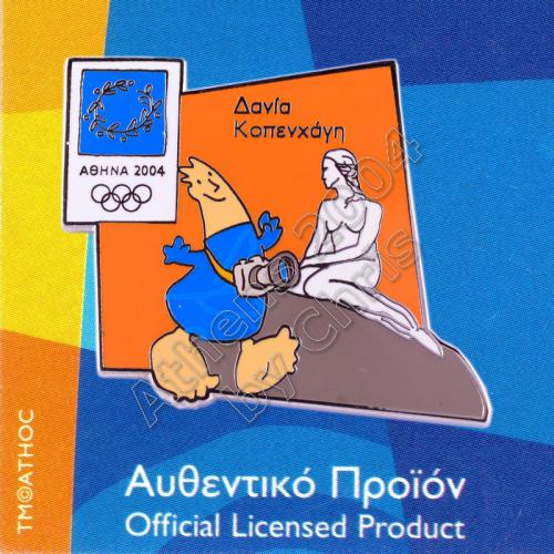 04-128-009 Copenhagen Denmark Little Mermaid Athens 2004 Olympic Pin