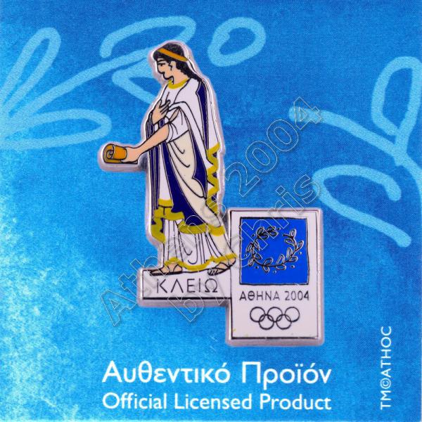 PN0710005 Clio Muse Greek Mythology Athens 2004 Olympic Pin