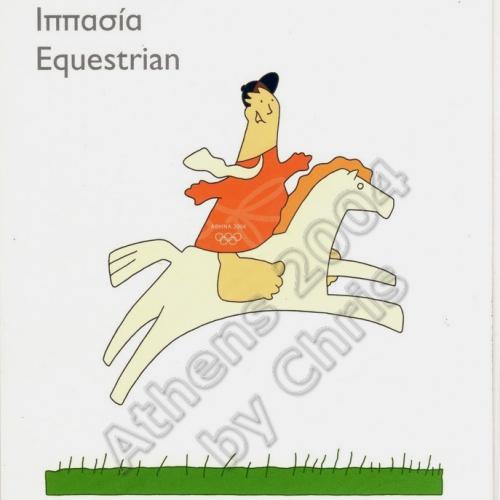 Equestrian Olympic Sports Self Adhesive Postcard Athens 2004