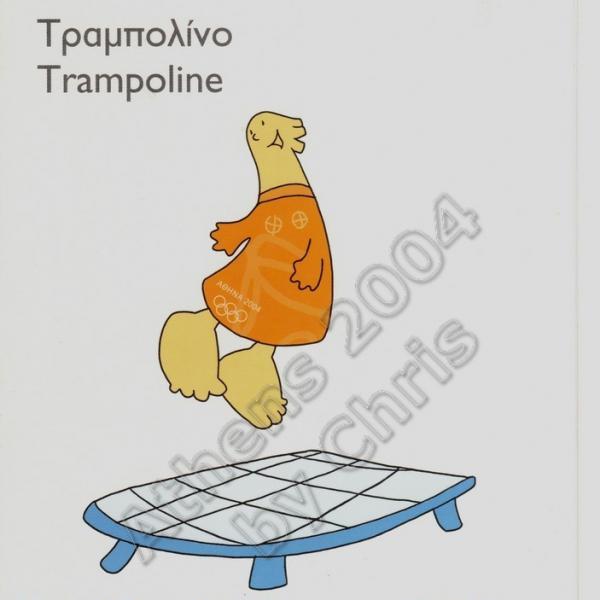 Trampoline Olympic Sports Self Adhesive Postcard Athens 2004