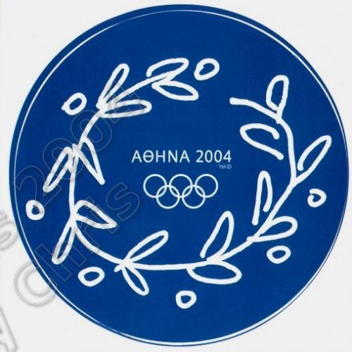 Wreath Logo Self Adhesive Postcard Athens 2004 Olympic Games