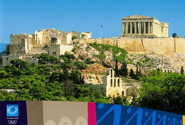 General view of Acropolis site postcard series G