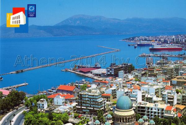 Patras town and Saint Andreas Church postcard series J