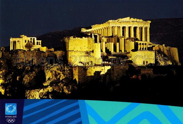 The Acropolis by night postcard series G